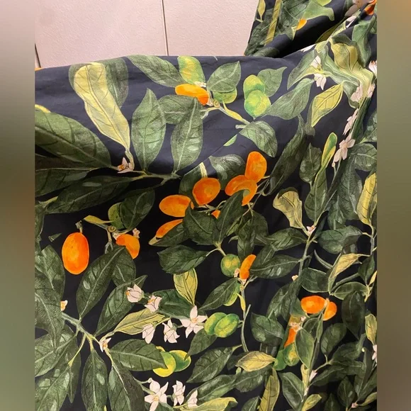 Oscar de la Renta Green Floral Pintuck Fortunella Mini Dress